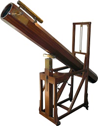 model of the telescope through which William Herschel discovered uranus